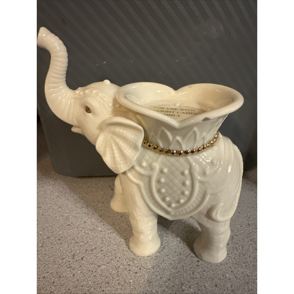 Lenox China Elephant Tea Light Candle Holder Figurine  Trunk Up 5"